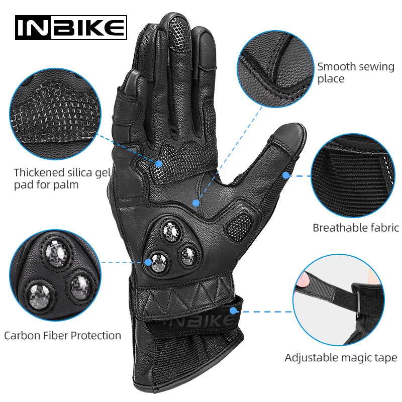 Stylish genuine leather touchscreen motorcycle Gloves for the ultimate riding comfort for men or women