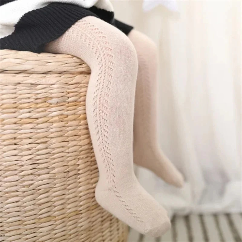 Collants printemps-été pour bébés filles, collants côtelés tricotés à la mode, leggings en maille solide pour filles, collants pour bébés en bas âge (0-5 ans)