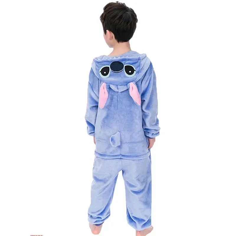 Gemütlicher Cartoon-Anime-Cosplay-Pyjama für Kinder zum Kuscheln im Anime-Stitch-Engel-Kostüm für Kinder