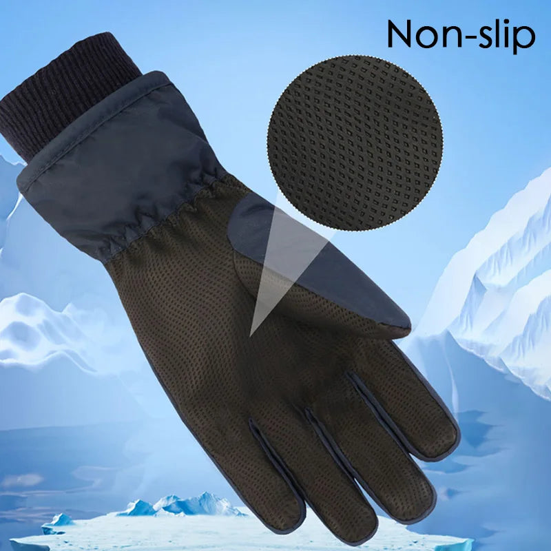 Premium winter snow  waterproof, thicken mittens gloves  to keep kids' fingers warm during skiing & snowboarding for kids