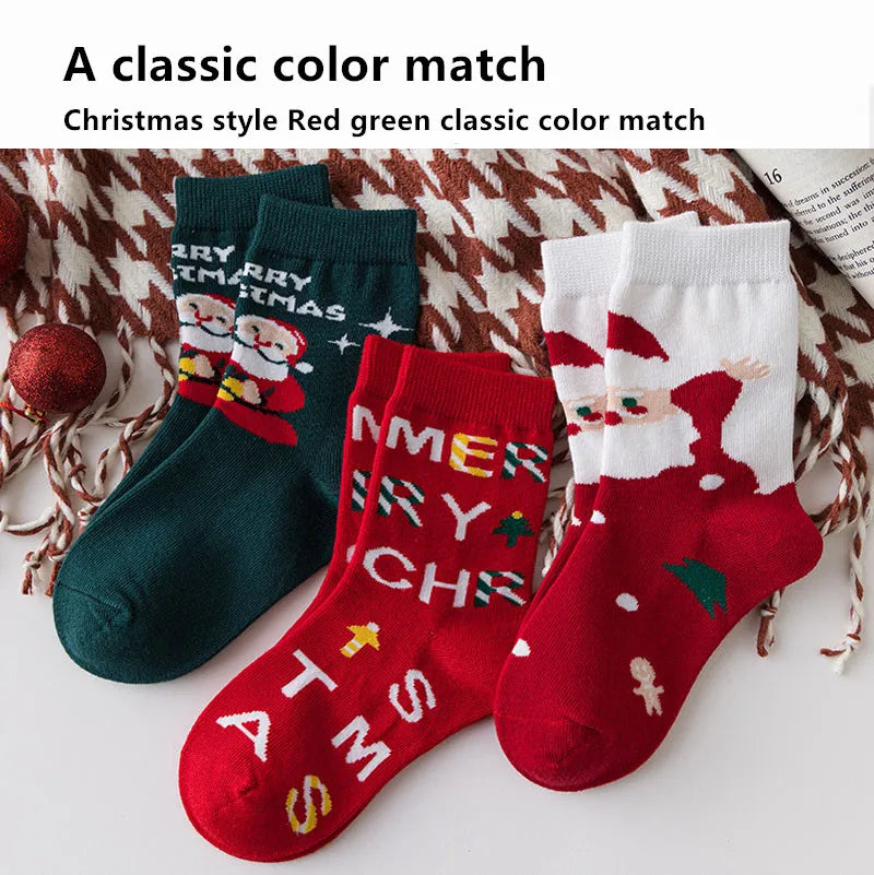 5 pair set of Kids Christmas socks for 1-10 Years, Cozy Holiday Essentials