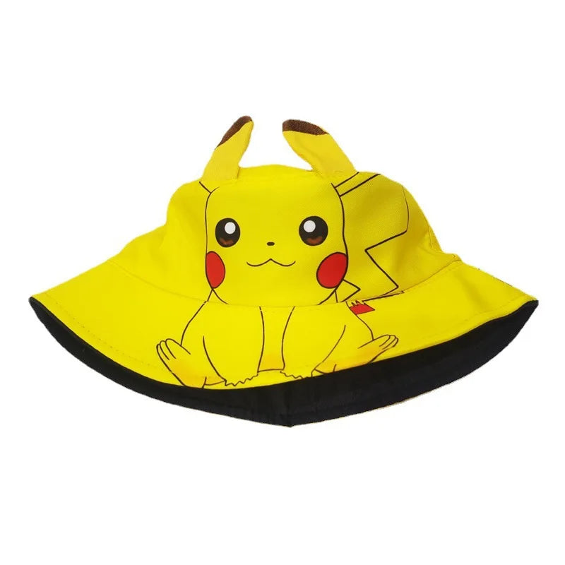 Kuromi panama summer sun hat cap for kids: anime cute big ear cartoon fisherman cap - summer sun protection with style! for holidays and sea 3-12 years old boys girls picachu pokemon