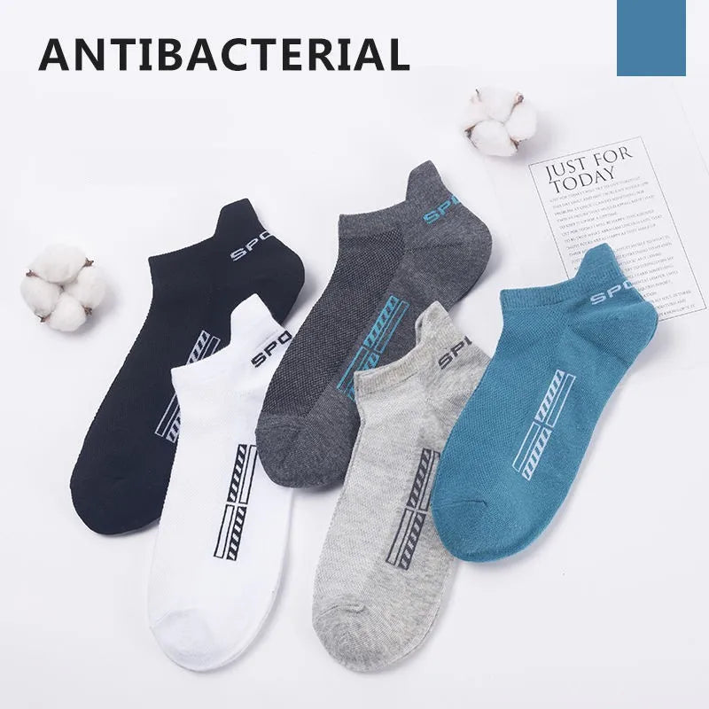 High-Quality Men's Cotton Sports Ankle Socks - Breathable, Comfortable, and Stylish for Summer (Sizes 38-45)