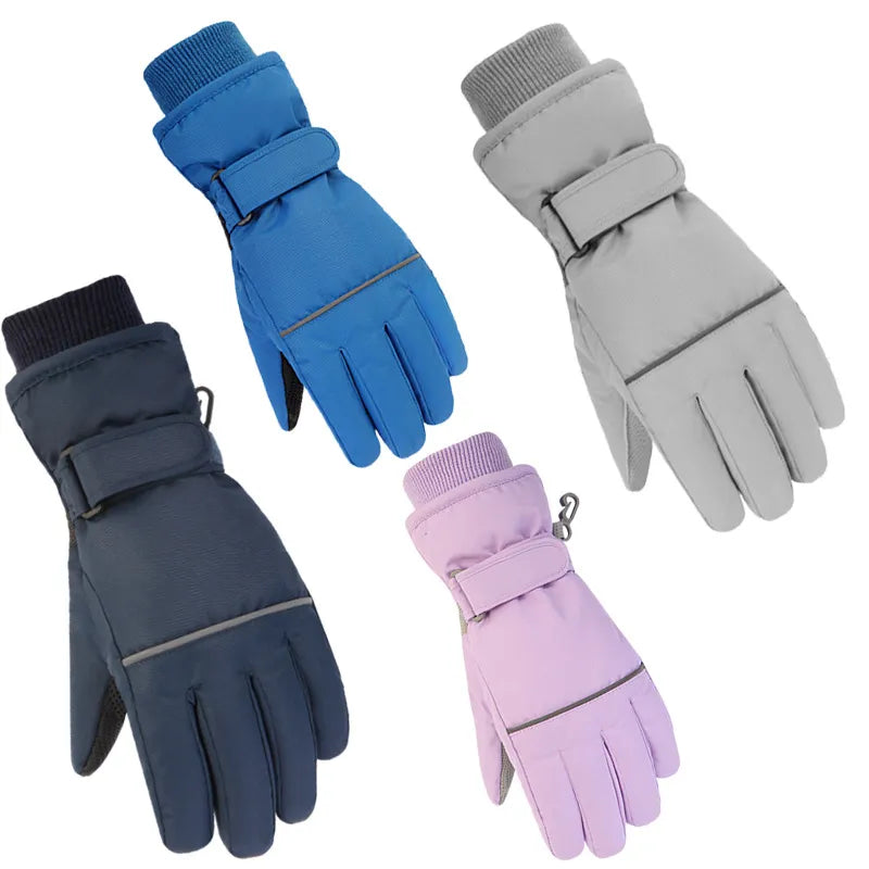 Premium winter snow  waterproof, thicken mittens gloves  to keep kids' fingers warm during skiing & snowboarding for kids