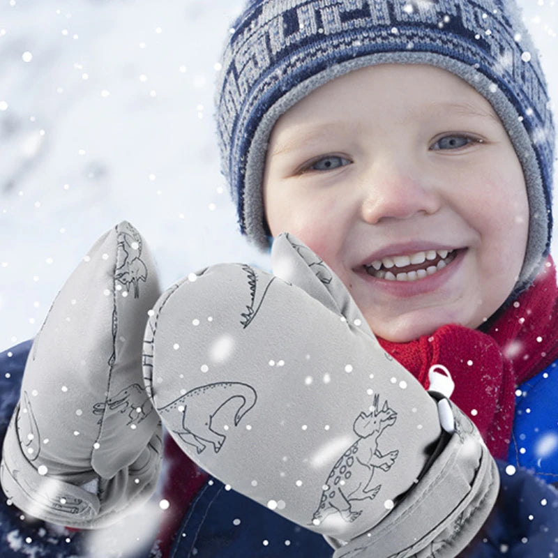 Warme, rutschfeste Fäustlinge, Schnee-Skihandschuhe für Kinder