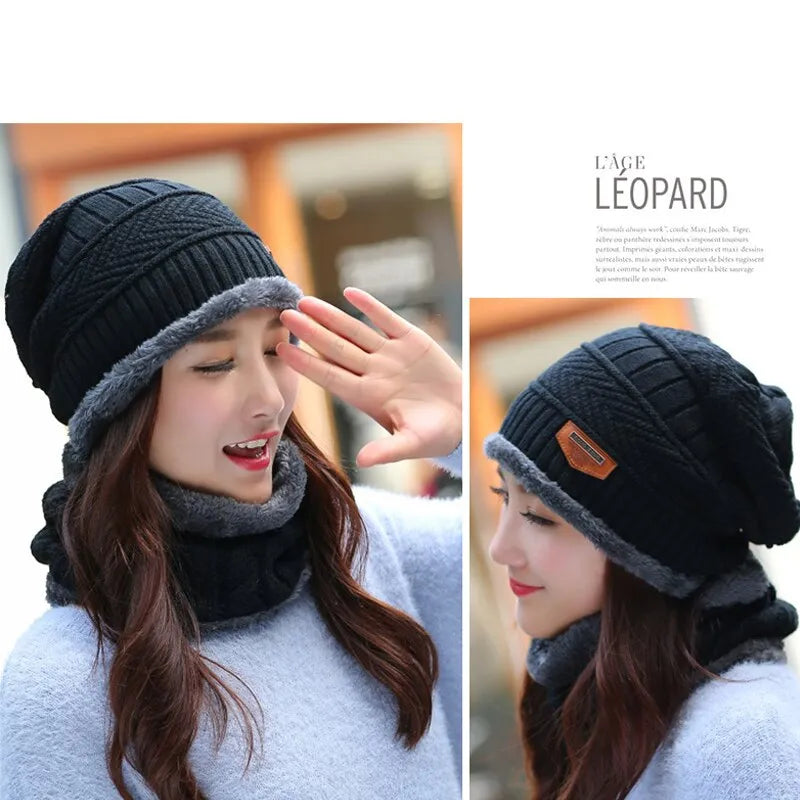 Winter Wool  warm cozy Beanies Hats  Versatile Knitted Caps for Men for cold snow weather