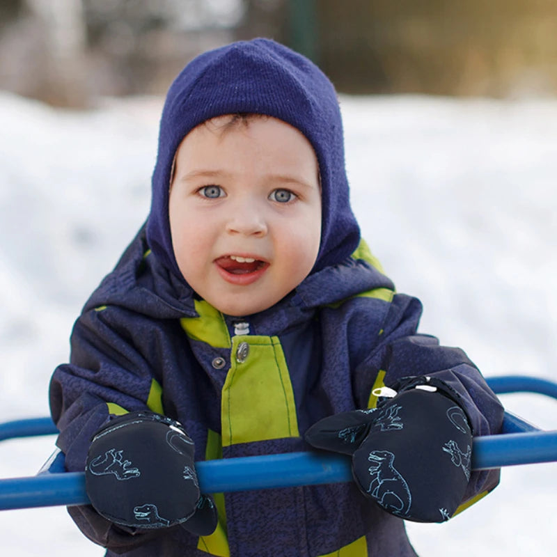 Warme, rutschfeste Fäustlinge, Schnee-Skihandschuhe für Kinder