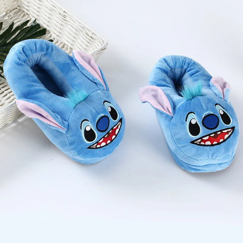 Disney Stitch plush cotton slippers cute anime peripheral all-inclusive indoor home slipper winter warm shoes birthday gifts new size 30-39