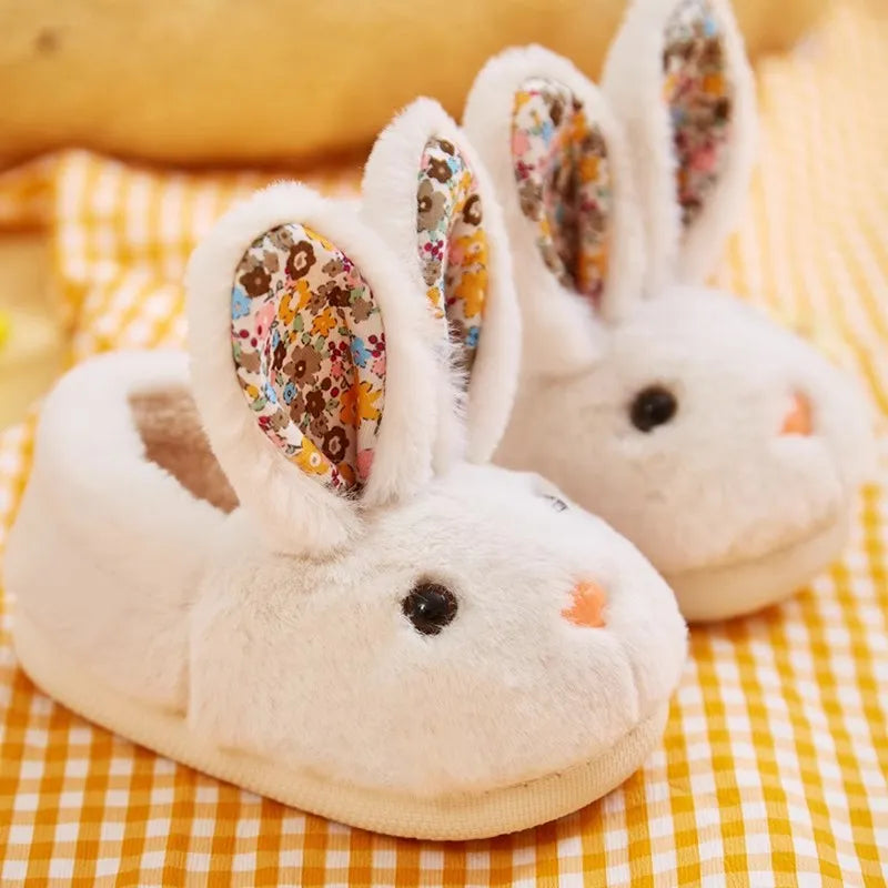 Cartoon Rabbit Indoor Slippers for Winter Warmth for Kids' Cozy Adventures gift girls