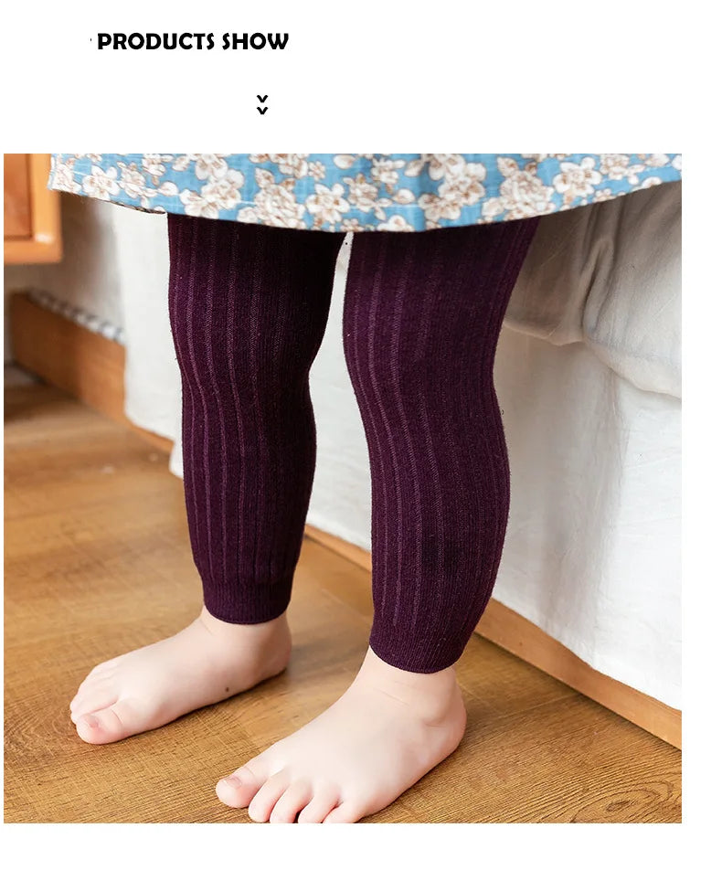 Gemütlicher Stil für neugeborene Mädchen und Jungen, gerippte Baumwollhose, Strumpfhose, Beinstulpen – einfarbige Leggings für Kinder (0–6 Jahre).