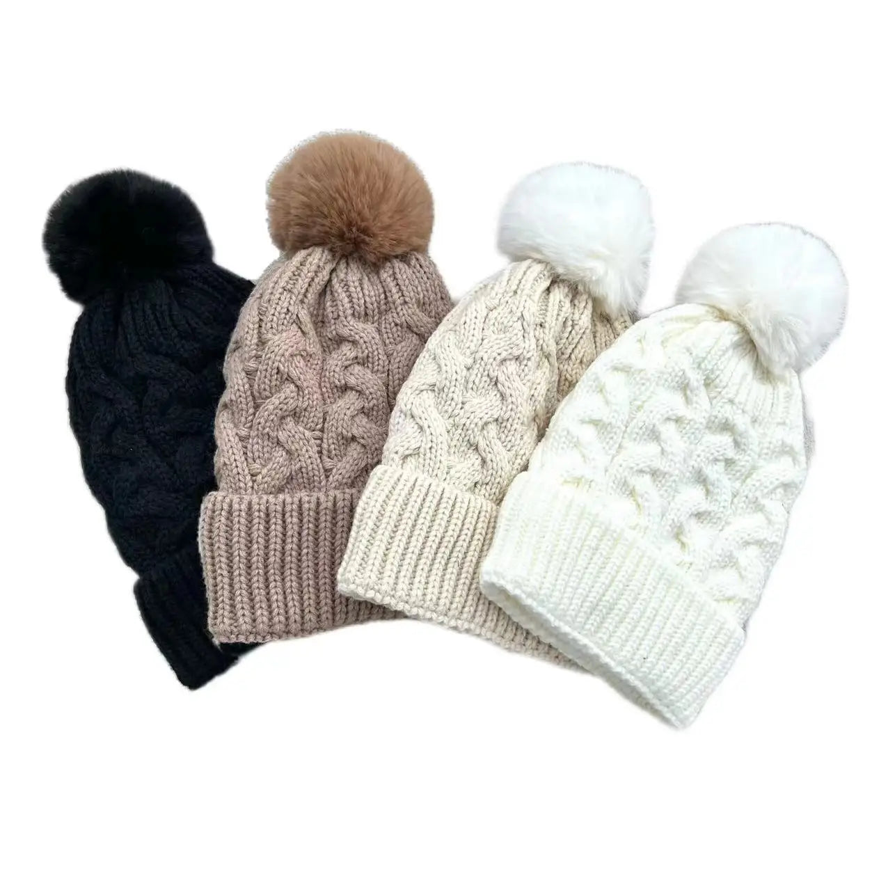 Bonnet chic en tricot torsadé pour l'hiver aux couleurs bonbons