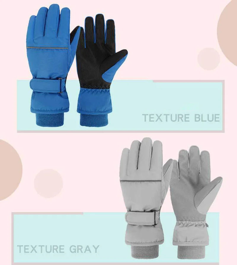 Premium winter snow  waterproof, thicken mittens gloves  to keep kids' fingers warm during skiing & snowboarding for kids