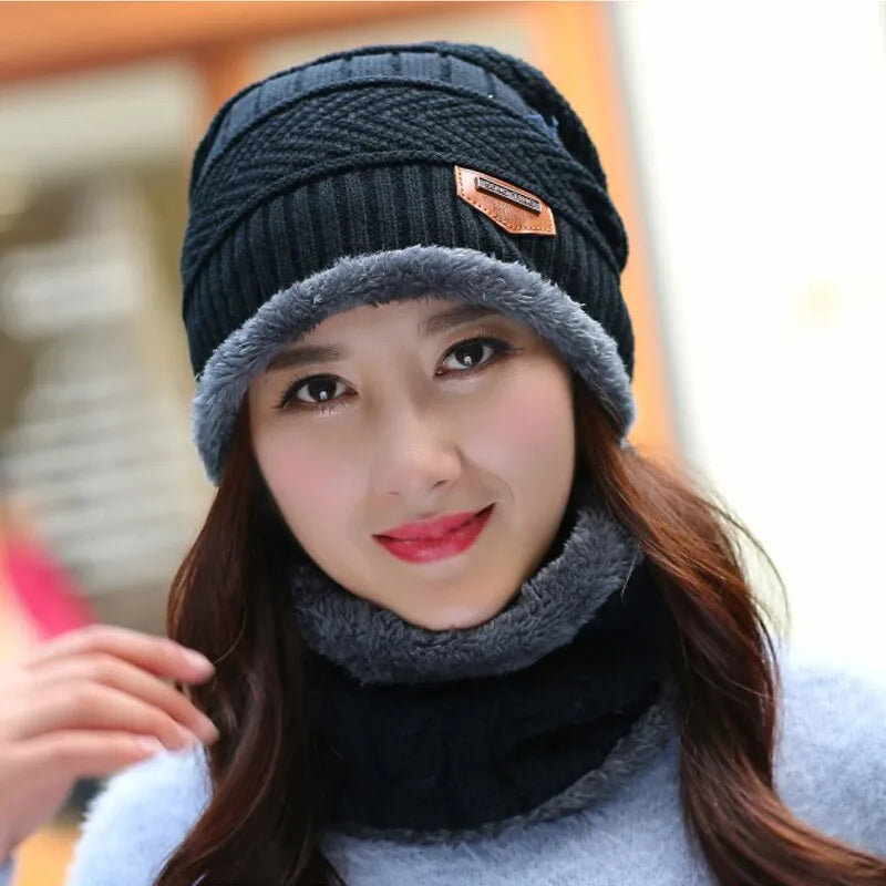 Winter Wool  warm cozy Beanies Hats  Versatile Knitted Caps for Men for cold snow weather