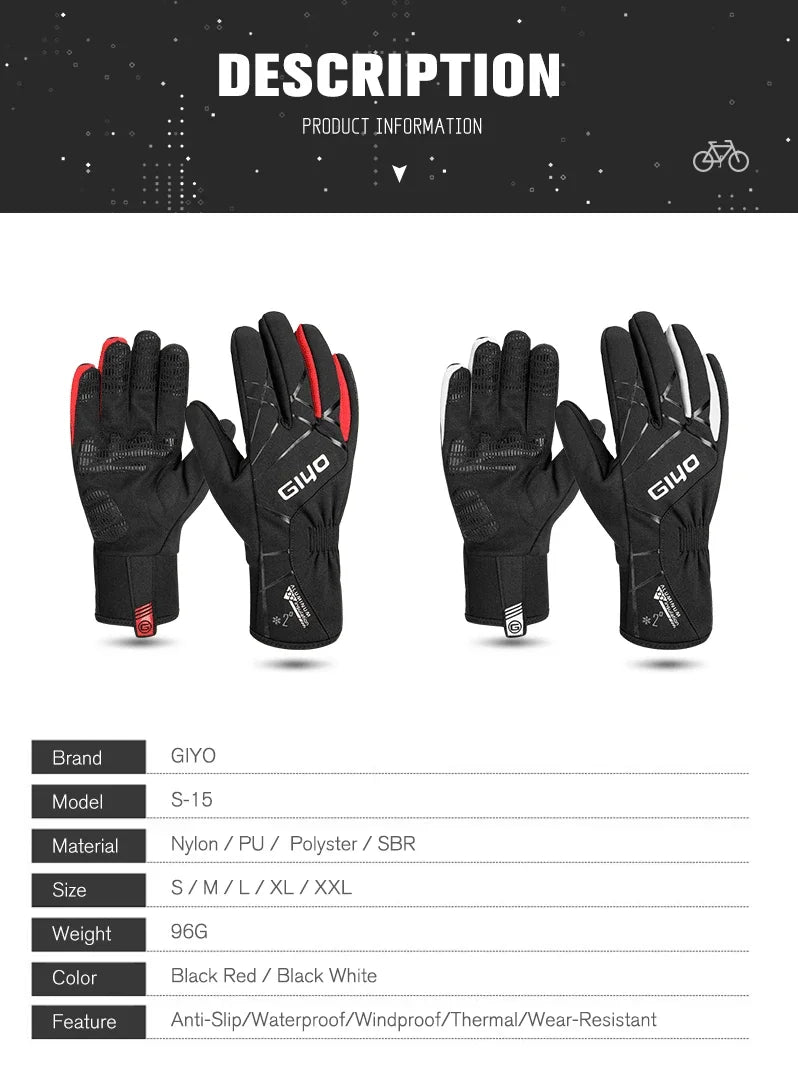 Soft comfortable gloves, windproof, waterproof, riding, fishing, hiking, ski, running, outdoor winter sports palm with Touch Screen.