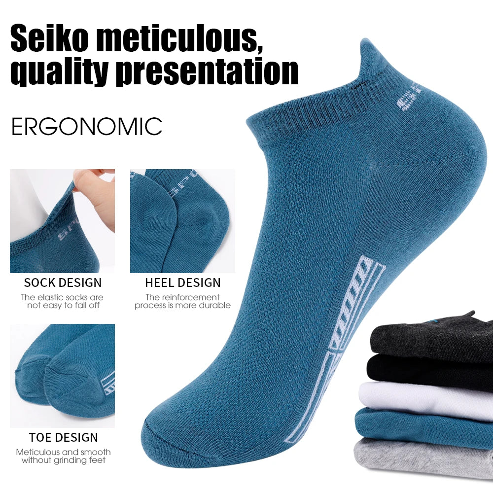 High-Quality Men's Cotton Sports Ankle Socks - Breathable, Comfortable, and Stylish for Summer (Sizes 38-45)