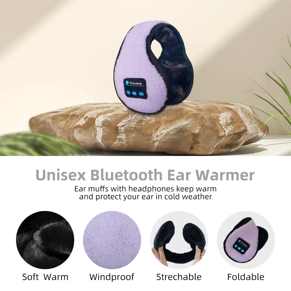 Kabellose Bluetooth-Kopfhörer mit Ohrenschützern für zusätzliche Winterwärme mit integrierten HD-Lautsprechern, faltbar, für Sport, Skifahren, Herren, Damen, Mädchen, Jungen