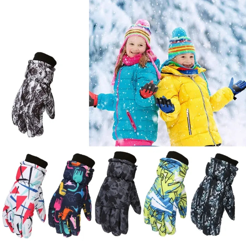 Non-Slip Waterproof Ski Gloves for Kids