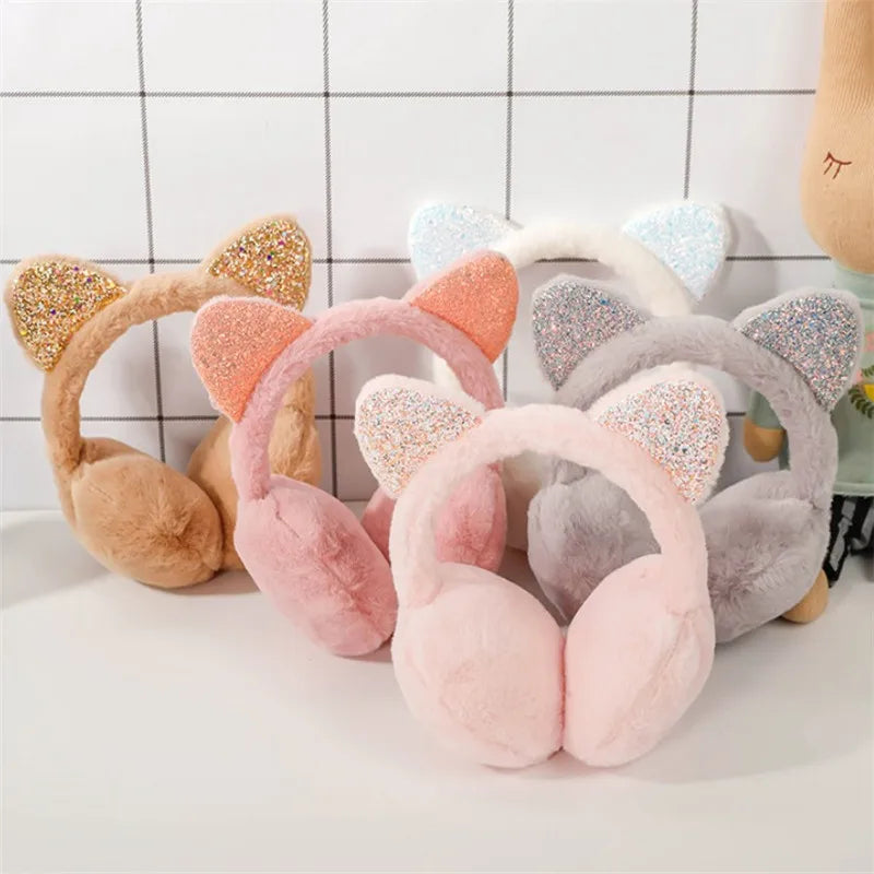 Cache-oreilles en perles chaudes et confortables, chauffe-oreilles d'hiver confortables en peluche d'imitation de lapin pour garder au chaud les femmes et les filles