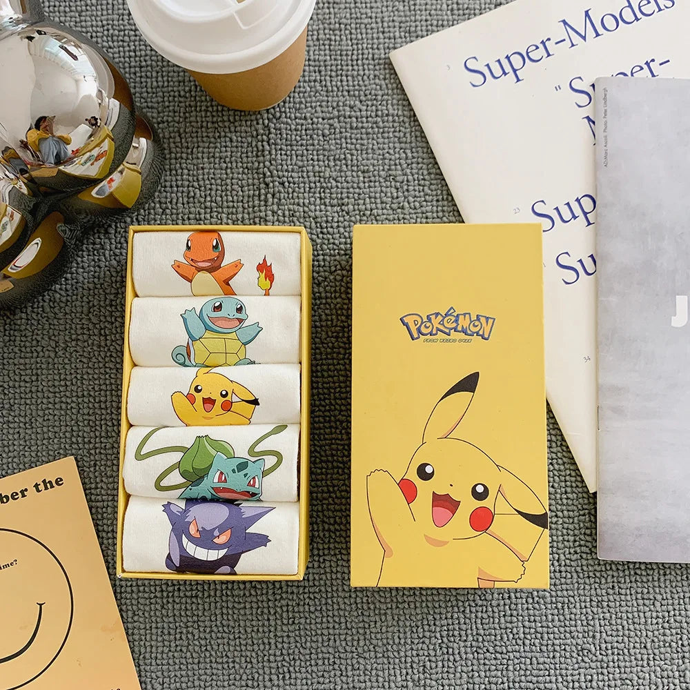 Von Pokémon inspirierte Boxsocken mit Gengar, Charmander, Squirtle und weiteren Kindern, Jungen und Mädchen