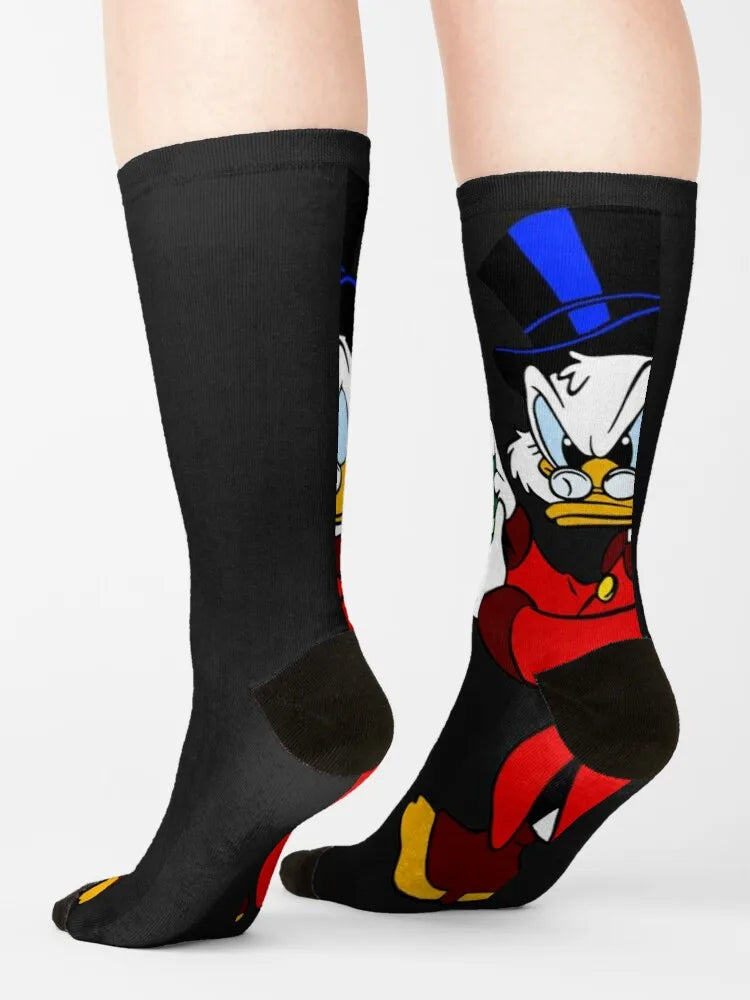 Anime Scrooge McDuck cartoon Socks Playful and Funny Men's & Women's Socks