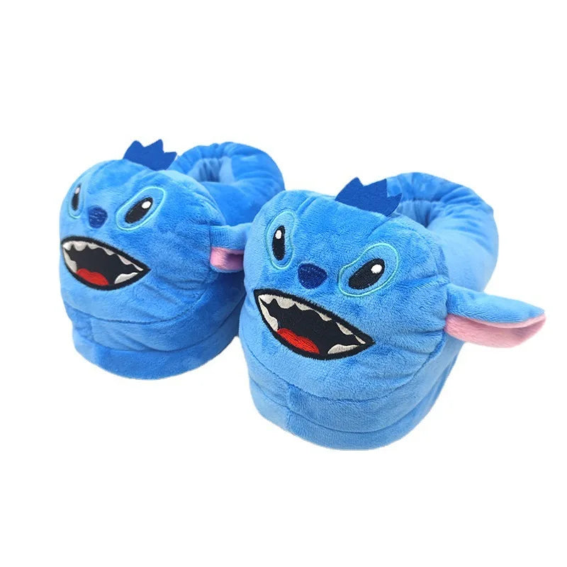 Disney Stitch plush cotton slippers cute anime peripheral all-inclusive indoor home slipper winter warm shoes birthday gifts new size 30-39