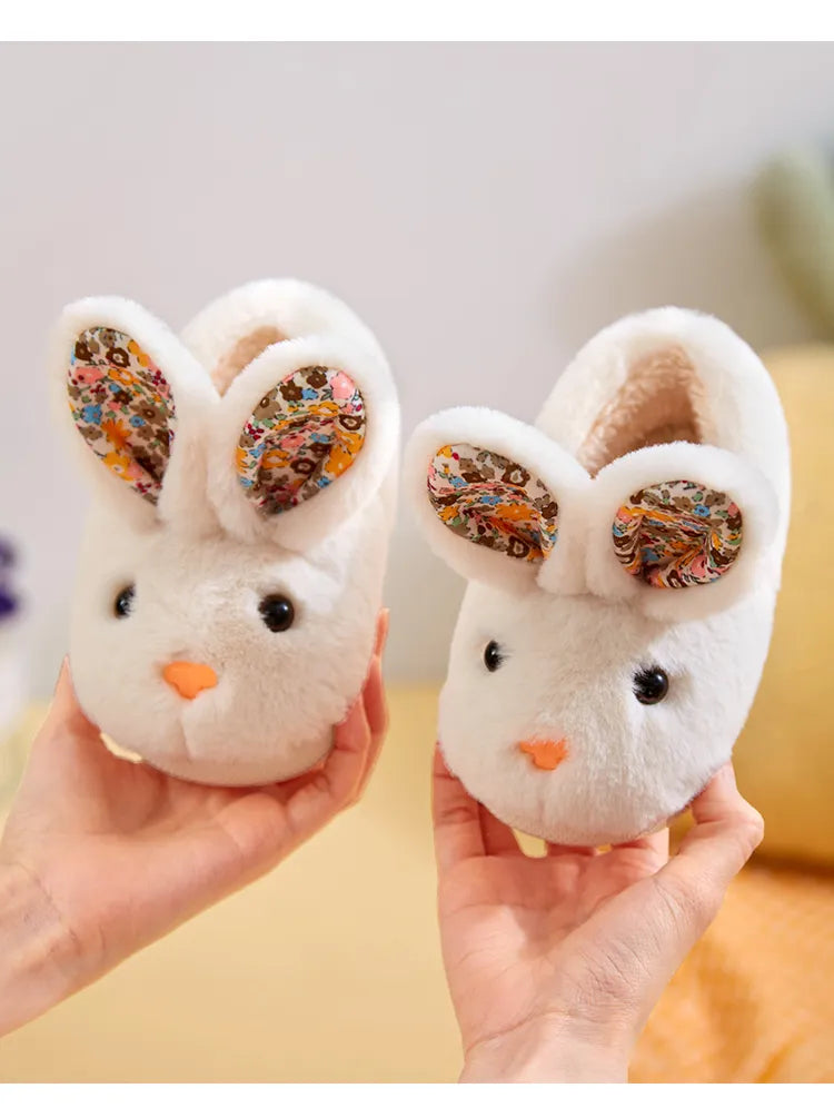 Cartoon Rabbit Indoor Slippers for Winter Warmth for Kids' Cozy Adventures gift girls