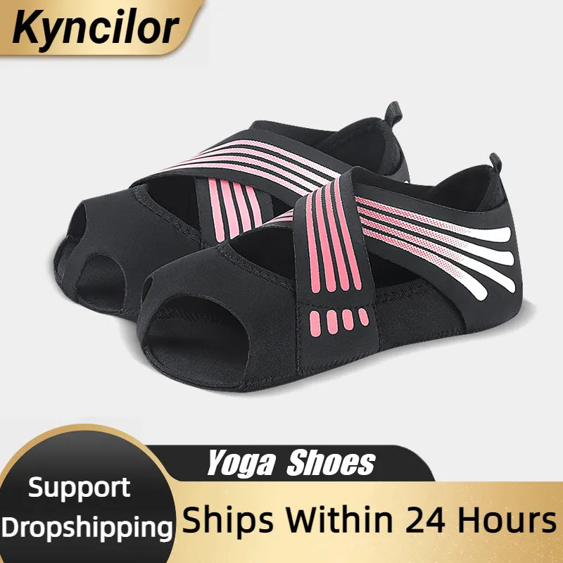 Kyncilor professional  fitness shoes socks elegant non-slip gym yoga shoes with flat soft anti-slip sole - perfect for pilates, dance, ballet or yoga socks