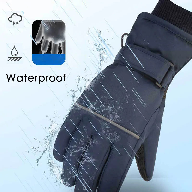 Premium winter snow  waterproof, thicken mittens gloves  to keep kids' fingers warm during skiing & snowboarding for kids