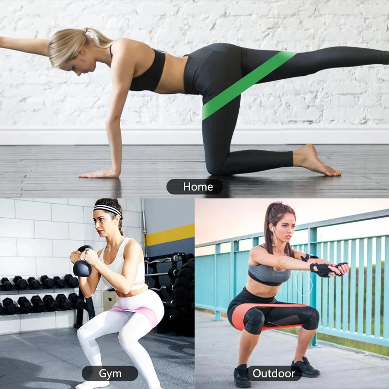 Enhance your home Workout with this  set of 5 resistance Loop exercise bands for fitness, Strength Training, and Physical Therapy for yoga pilates muscle strenth training stretching and more