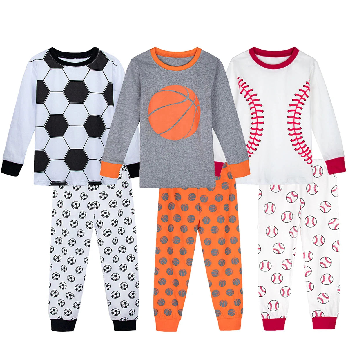 Cotton pajamas pyjamas sets for baby kids boys: police firefighter sleepwear cosplay costume fun  party pyjamas children basketball pjs 3-12 years old