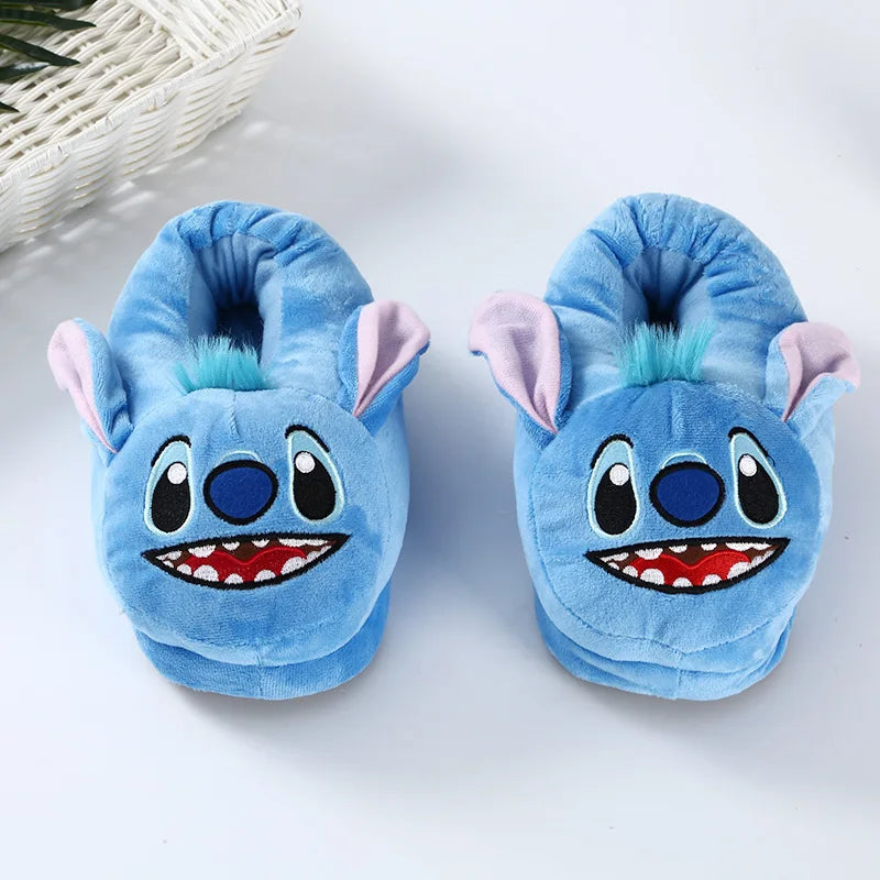 Disney Stitch plush cotton slippers cute anime peripheral all-inclusive indoor home slipper winter warm shoes birthday gifts new size 30-39