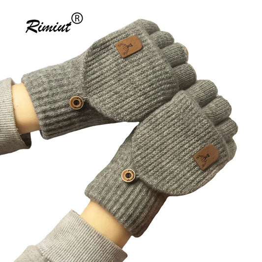 Knitted fingerless gloves for winter  warm Touch Screen gloves for men or women Half Finger