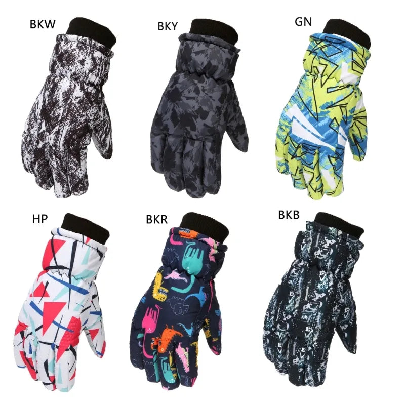 Non-Slip Waterproof Ski Gloves for Kids