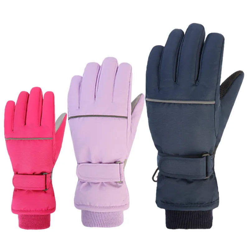 Premium winter snow  waterproof, thicken mittens gloves  to keep kids' fingers warm during skiing & snowboarding for kids