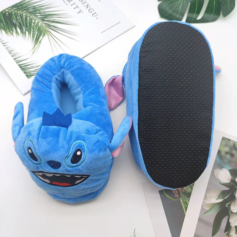 Disney Stitch plush cotton slippers cute anime peripheral all-inclusive indoor home slipper winter warm shoes birthday gifts new size 30-39