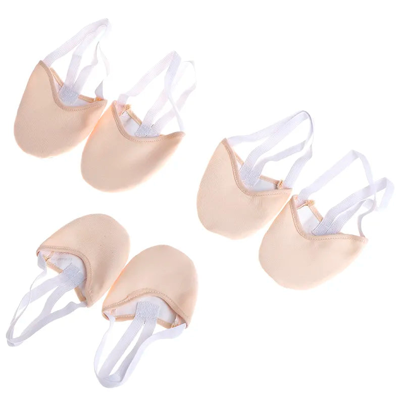 Demi-chaussures élégantes de gymnastique rythmique beige pour enfant et adulte avec semelle en peau de porc, parfaites pour danser