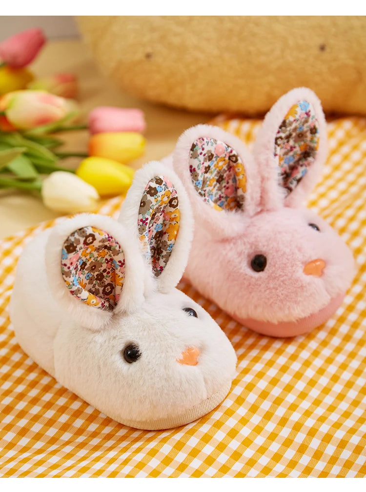 Cartoon Rabbit Indoor Slippers for Winter Warmth for Kids' Cozy Adventures gift girls