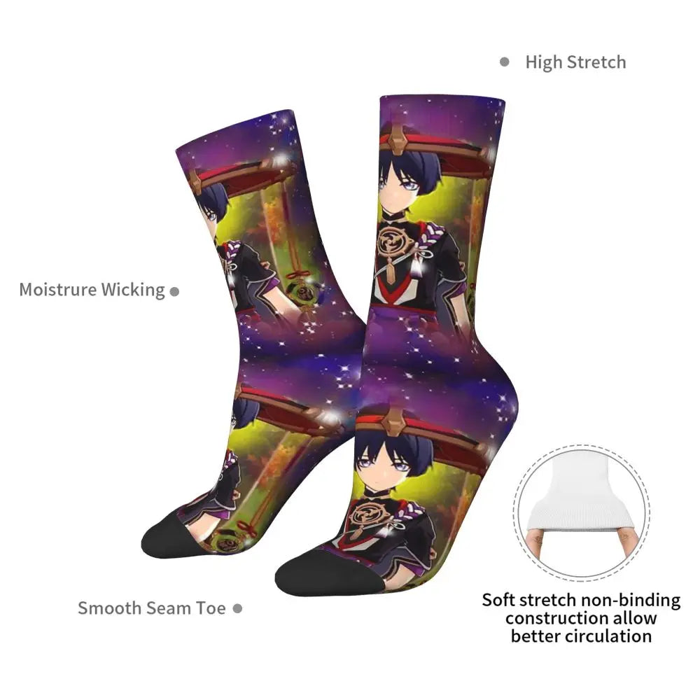 Genshin Scaramouche Impact Ehemanno Herren trendige Anime-Socken, moderne Neuheitsstrümpfe, perfektes Geschenk