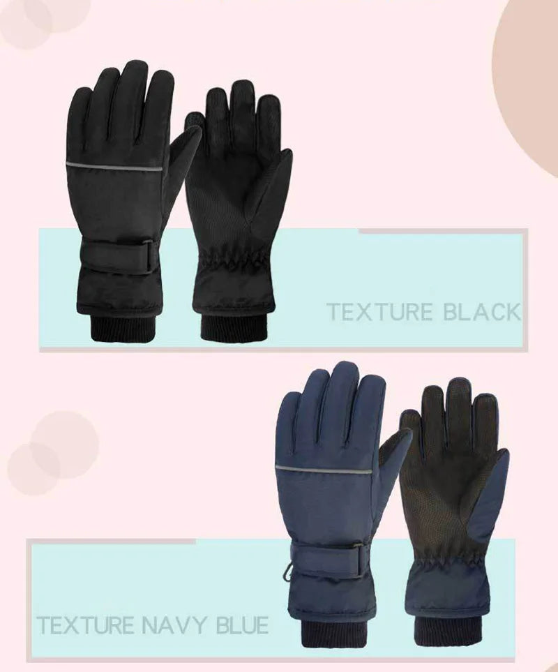 Premium winter snow  waterproof, thicken mittens gloves  to keep kids' fingers warm during skiing & snowboarding for kids