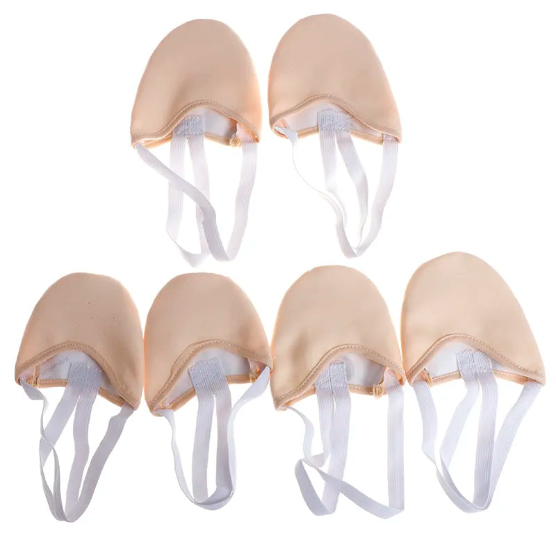 Demi-chaussures élégantes de gymnastique rythmique beige pour enfant et adulte avec semelle en peau de porc, parfaites pour danser