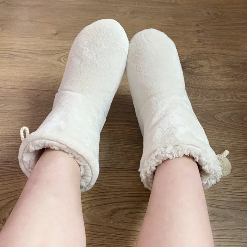 Weiche, dicke, warme Thermosocken für Weihnachten, Unisex, für den Winter, Plüsch, Anti-Rutsch-Hausschuhe, Größe EU 35–44 