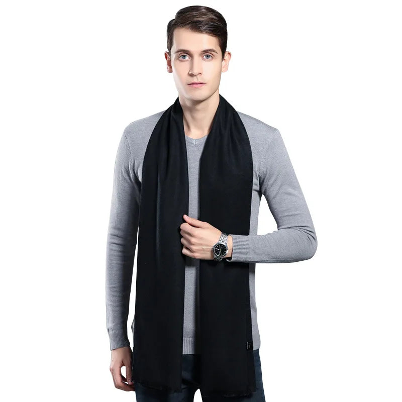 Écharpe sophistiquée en mélange de cachemire pour homme, à carreaux chauds, pour l'hiver, look décontracté et professionnel, cadeau parfait 