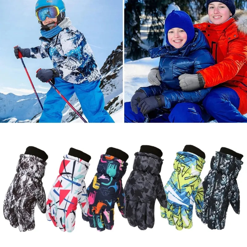 Non-Slip Waterproof Ski Gloves for Kids