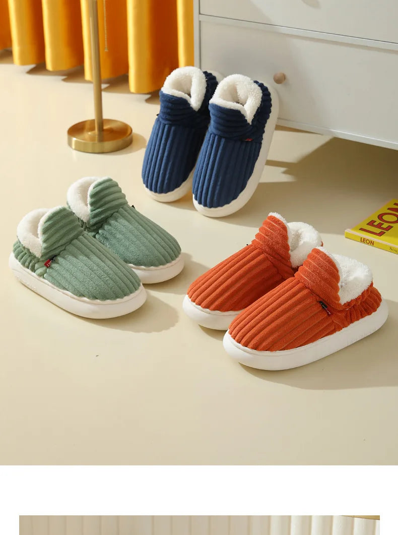 Unisex Cotton Slippers great Winter Plush Shoes, for Casual Warmth & Snowy Days  men women