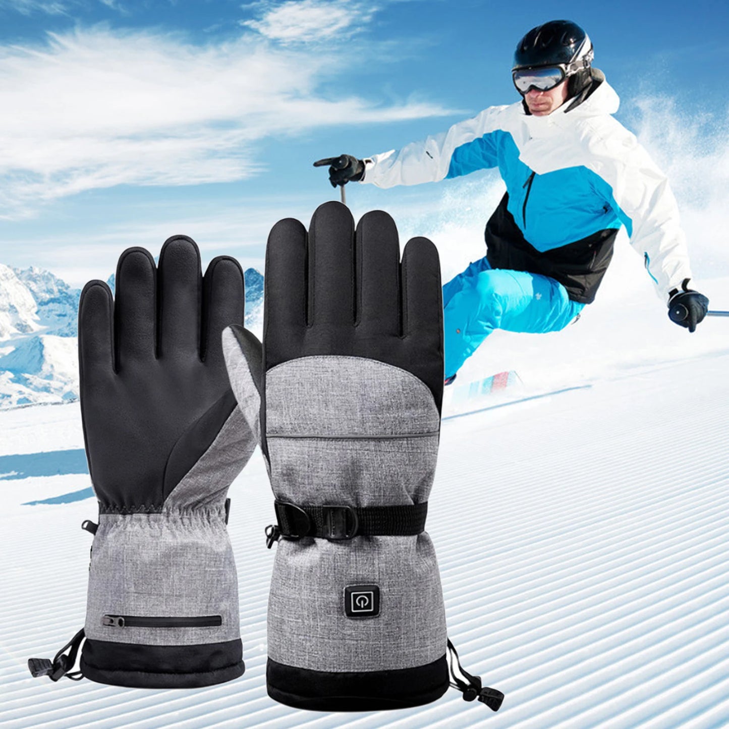 Winter Heating thermal waterproof Gloves for Men or Women Motorcycle or Riding or Bike Ski Snowboard