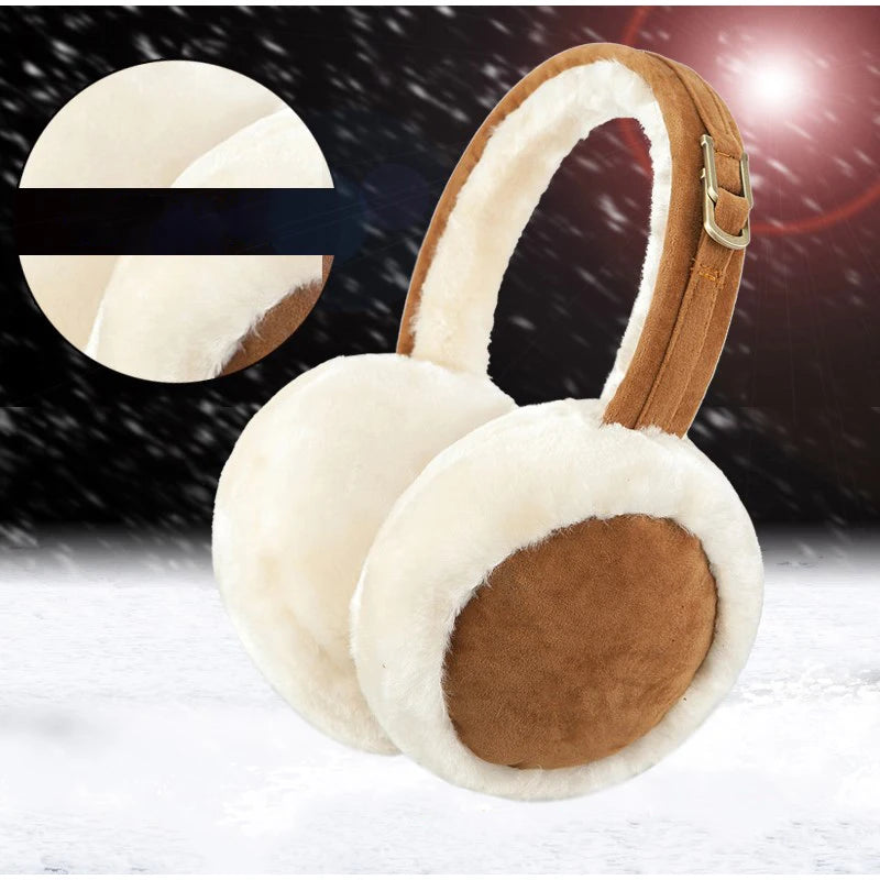 Foldable Plush Ear Muffs for extra Cozy Winter Warmth for Women and Men ideal for sports skiing cycling running ear protection