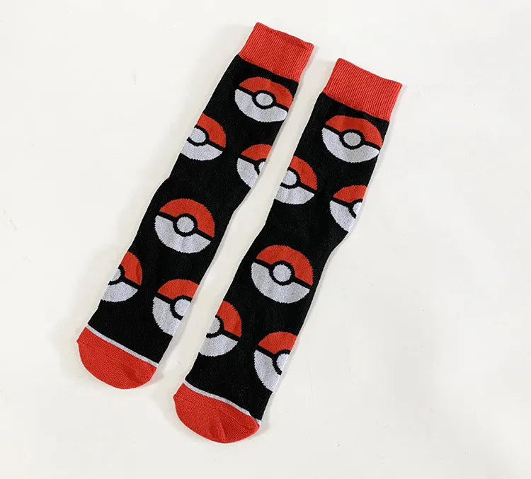 Chaussettes pokemon Gengar &amp; Pikachu inspirées de l'anime pour enfants hommes femmes