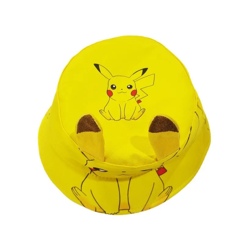 Kuromi panama summer sun hat cap for kids: anime cute big ear cartoon fisherman cap - summer sun protection with style! for holidays and sea 3-12 years old boys girls picachu pokemon