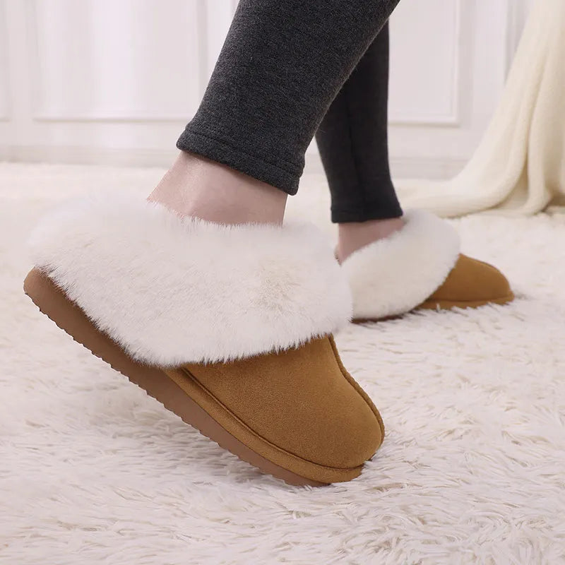 Wildleder-Fell-Slides, warme Winter-Slipper, Luxus-Komfort für Damen, Braun, Grau, Beige, Schwarz, Farben erhältlich, tolles Geschenk!